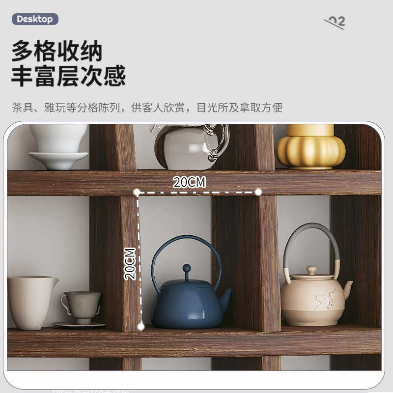Juego de té de madera maciza, taza, taza de té, estante de almacenamiento, estante para salón de té en la pared
