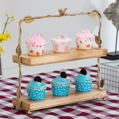 Soporte de la torta de madera soporte de postre soporte de exhibición decoración de la boda Europea accesorios multi-capa bandeja merienda soporte traje image 10