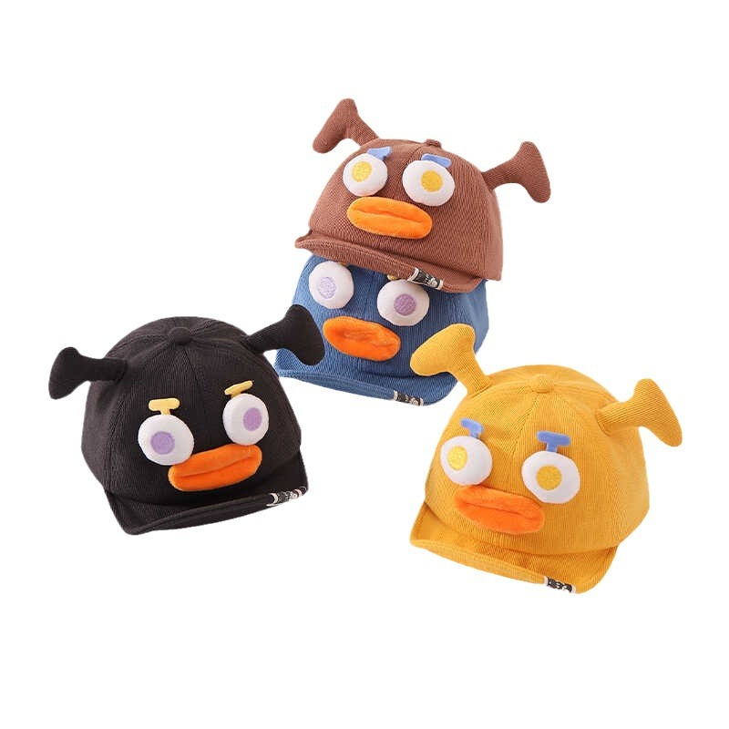Bebé sombrero de boca de pato de otoño para niños y niñas súper lindos, lindos, feos, bonitos, versátiles, sombrero de jardín de infantes