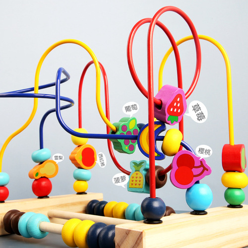 Children's Bead Stringing and Sorting Early Education Baby Toy for 6-12 Months Old Babies, Brain-Developing Activity for 0-1 Year Olds, Suitable for 2 Kids