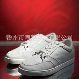 cl andgz男鞋白色冲孔牛皮圆钉扣铆钉低帮红底鞋女鞋休闲运动板鞋