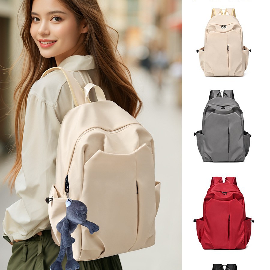 Backpack solid color simple fashion Joker backpack computer bag outdoor travel business leisure student bag wholesale