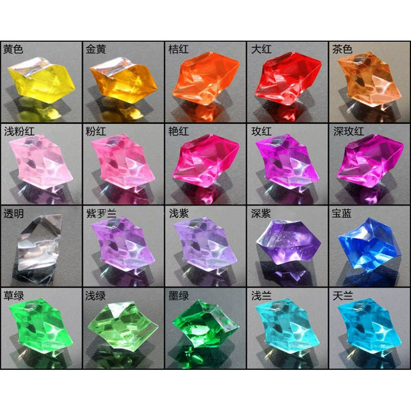 Подлинный кристалл маленький цветной камень Акриловое стекло пластиковый прозрачный камень аквариум ваза с декоративным цветным камнем