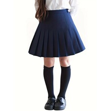 F 35638 Black Pleated Skirt High Waist A-Line ��ɫ���ް���ȹ
