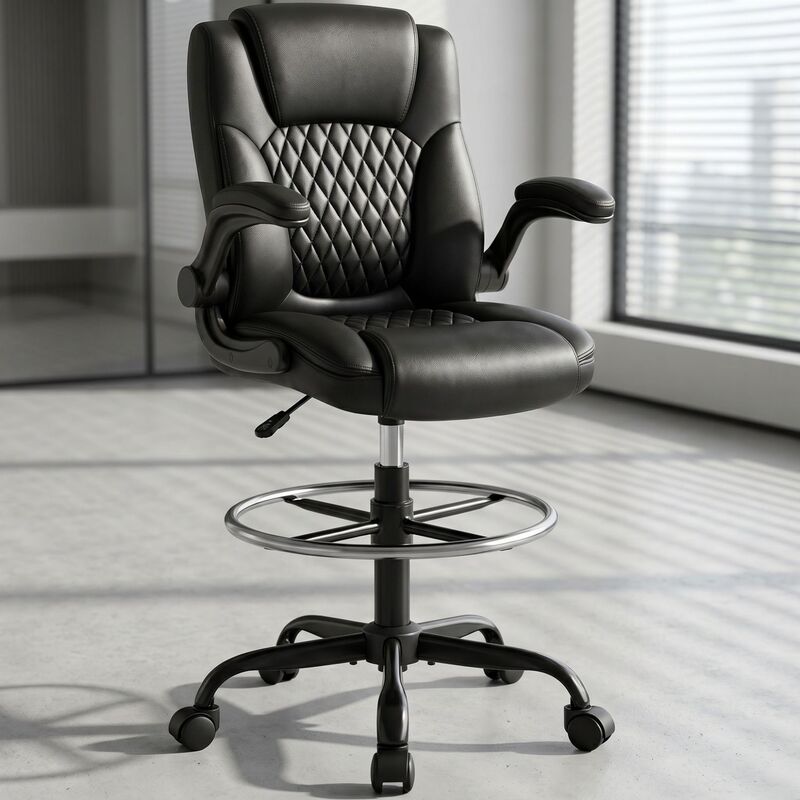 Drafting Chair, Standing Desk, High-Rise Office Chair, Ergonomic High-End Leather Computer Chair, Anji