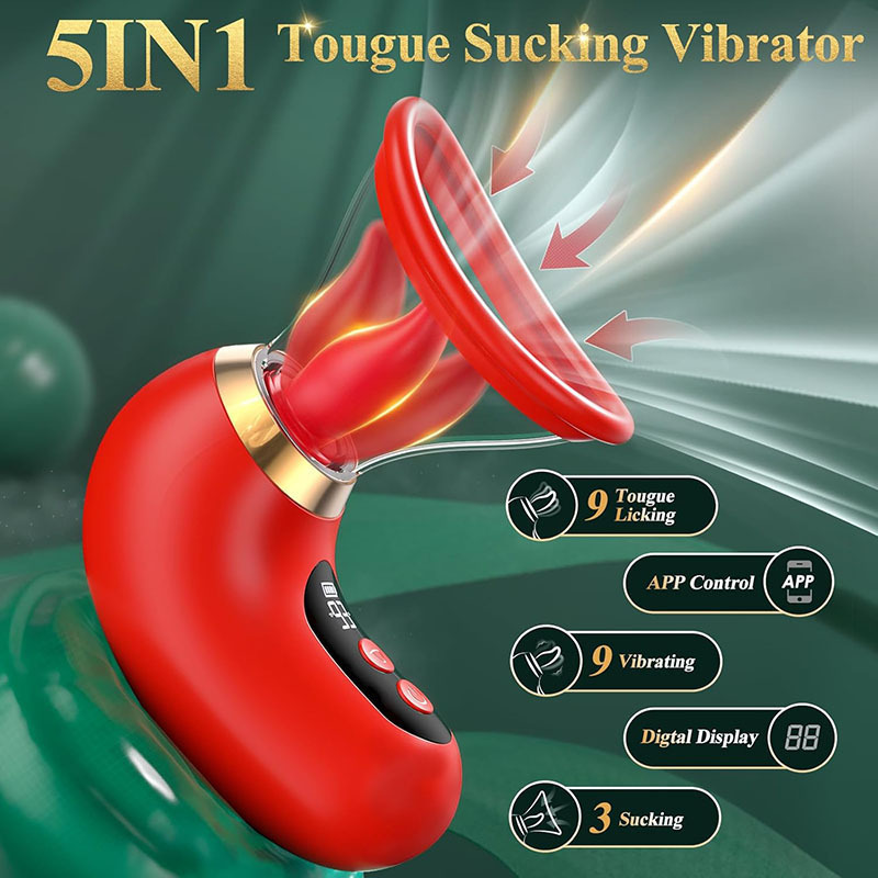 Vibromasseur Jouets Sexuels Pour Adultes Pour Femmes - Vibromasseur À Succion 5 En 1 Rose Sex Toy, 3 Succions, 9 Léchages De Langu_voghion.com