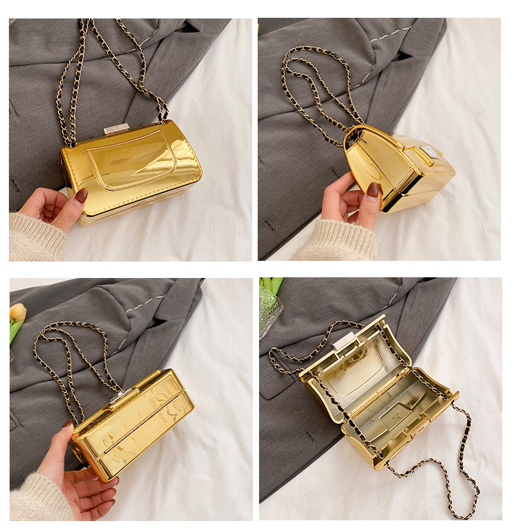 Ženska torba za rame, mala četvrtasta torba s lancem_voghion.com