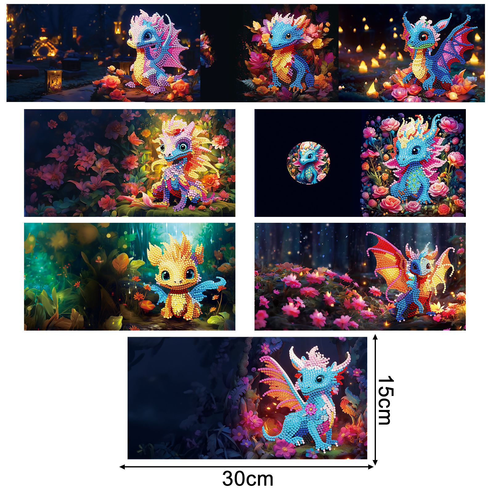 Productos periféricos para pintura de diamantes transfronterizos, tarjetas de felicitación DIY hechas a mano, pegatinas de diamantes navideñas, manualidades exclusivas con diamantes de imitación con temática de dibujos animados, disponibles para venta al por mayor.