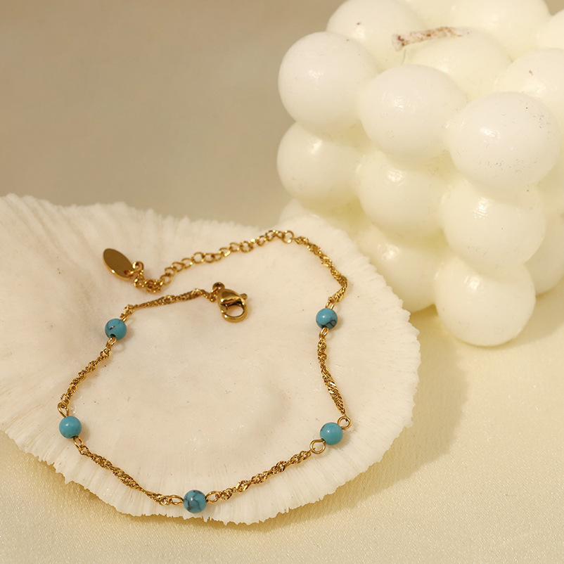 Cross-border Hot Sale Bohemian Necklace Accessories Women's Autumn Sea Wave 316 Blue Turquoise Simple Fashion European and American