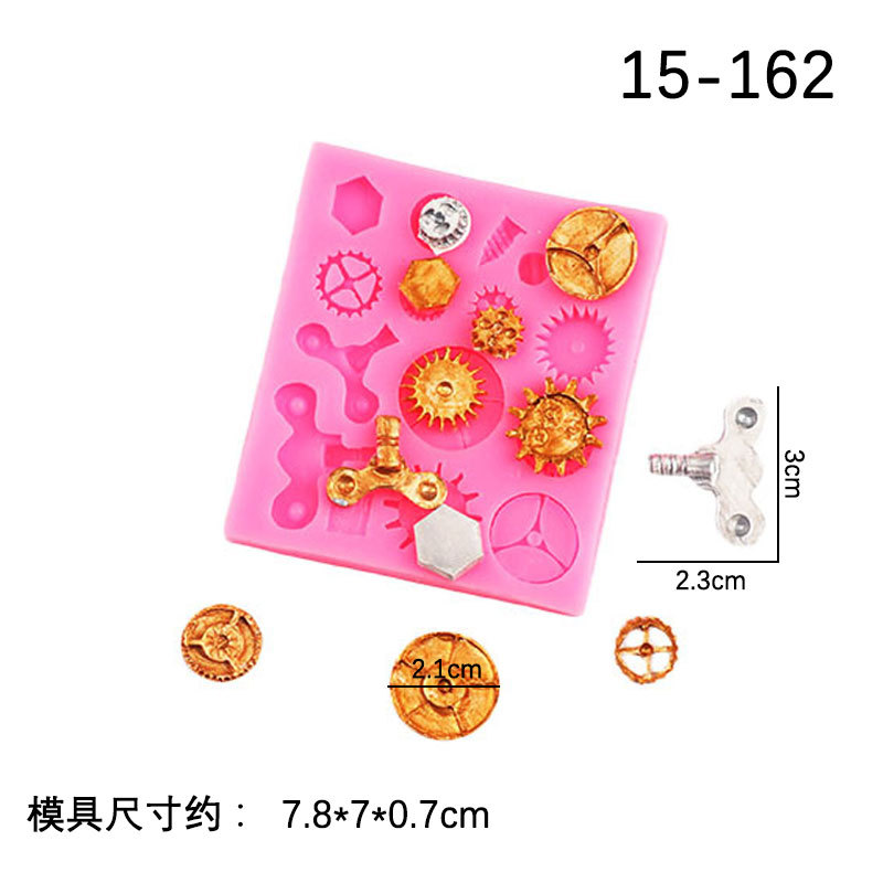 Reloj de bolsillo dibujos animados engranaje punk chocolate fondant cake decoración arcilla modelado mecánico molde Silicona