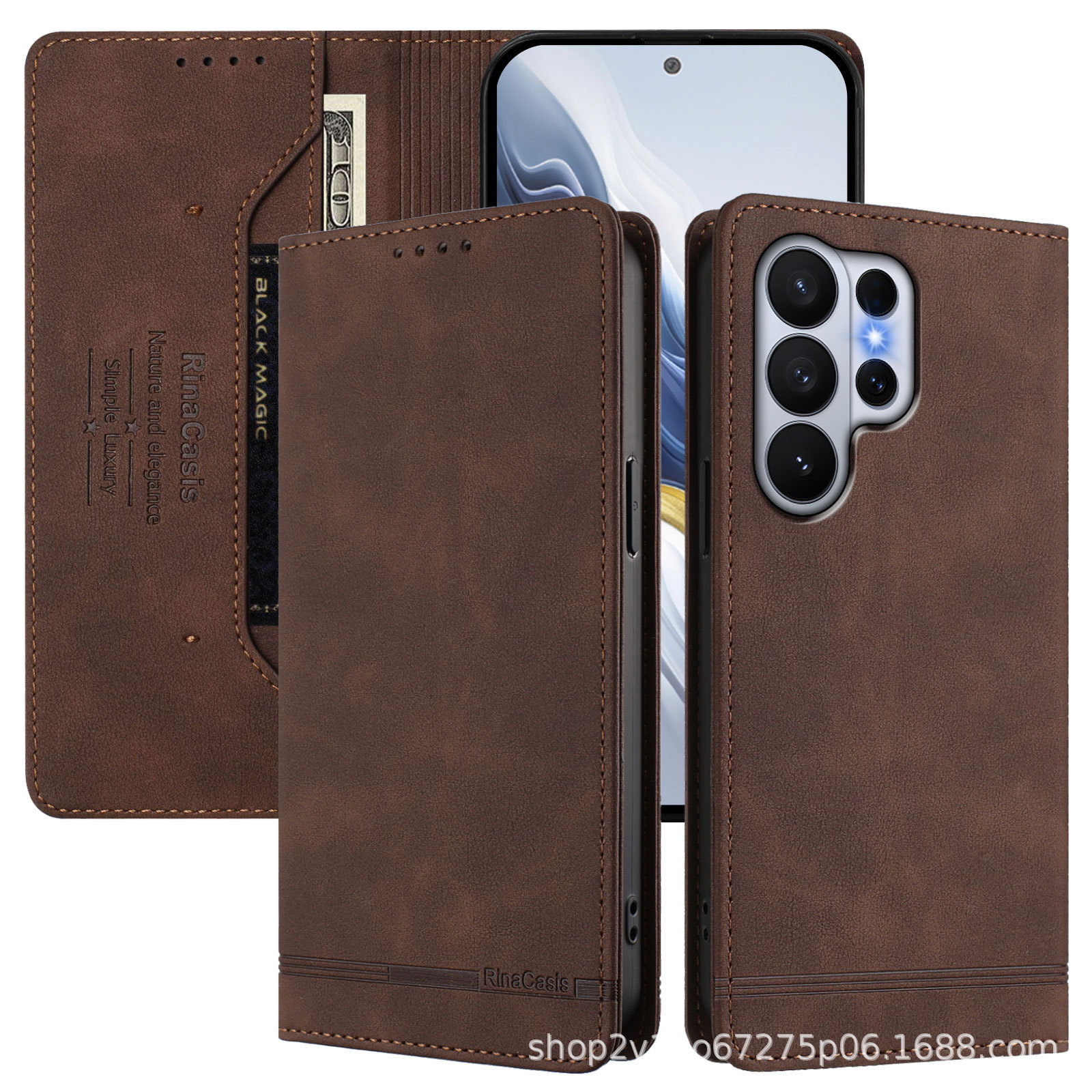 适用Tecno Spark Go手机套INFINIX HOT 60强磁插卡防盗刷手机壳套