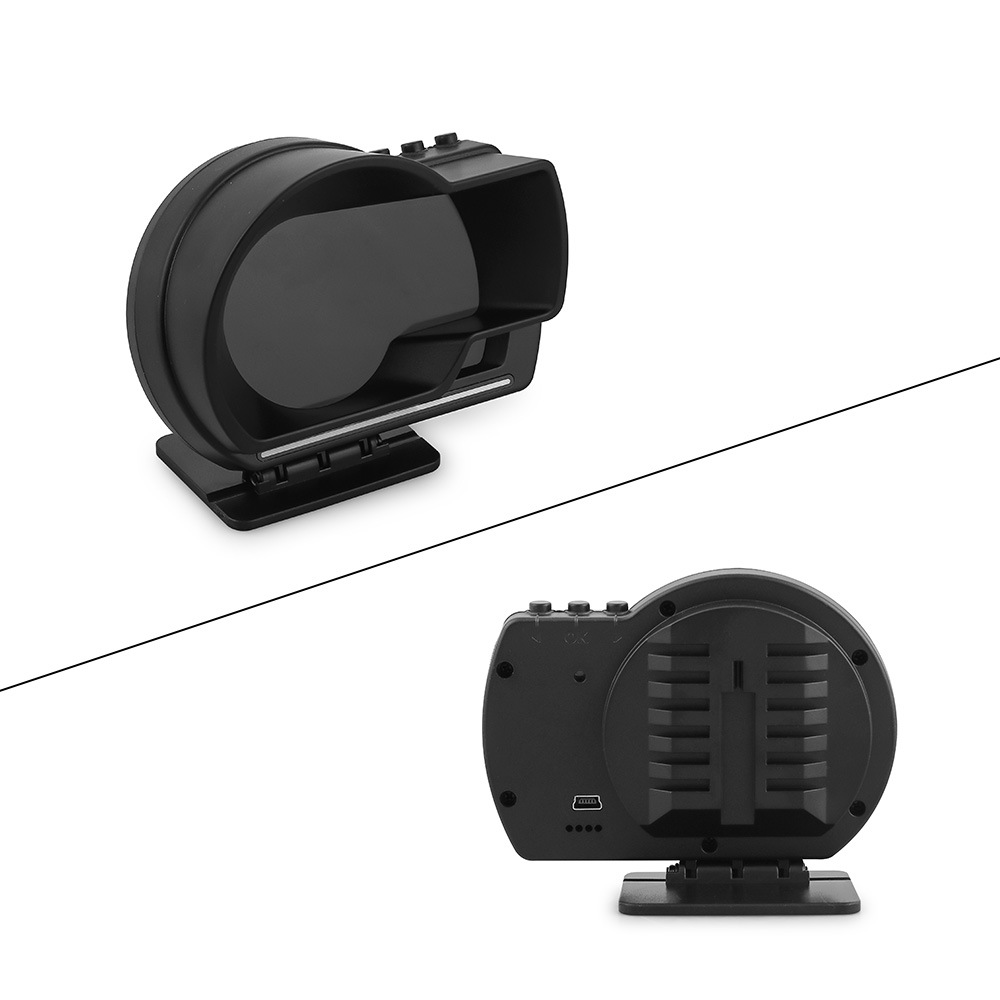 Full LCD screen OBD2 multi-function head-up display with water temperature, exhaust temperature, turbo intake speed, oil temperature, speedometer, and GPS