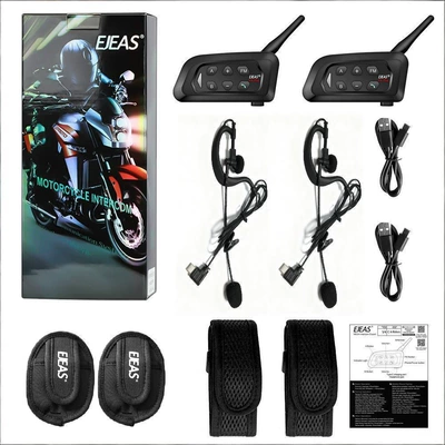 Ejeas Neutral Earphones V4Cplus Motorcycle Helmet Headset - ejeas-v4cplus-typec-neutral-ear-hook-ejeas-arm-bag-double-pack
