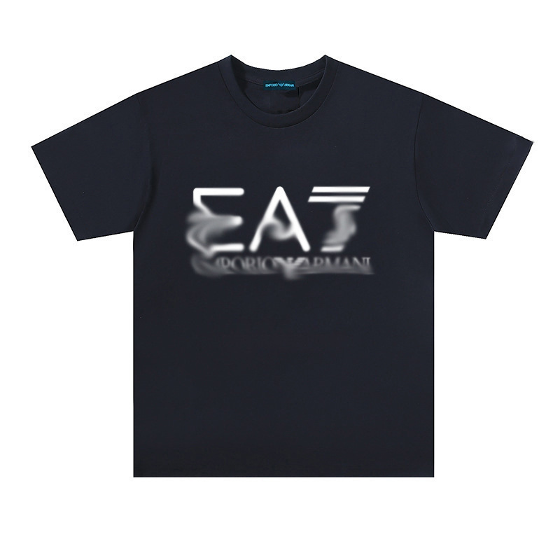 Cross-Border Direct Supply of Ea Men's Short-Sleeved T-Shirts with Three Labels, Round Neck, Summer Sweat-Absorbent Pure Cotton Casual Sports Half-Sleeved T-Shirts Cross-Border Direct Supply of Ea Men's Short-Sleeved T-Shirts with Three Labels, Round Neck, Summer Sweat-Absorbent Pure Cotton Casual Sports Half-Sleeved T-Shirts