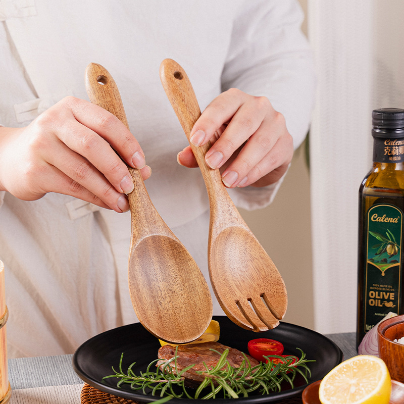 Dayle Acacia wood stir-fry wooden spatula leaking spoon teak non-stick pot spatula salad kitchen kitchen utensils hot pot small rice spoon