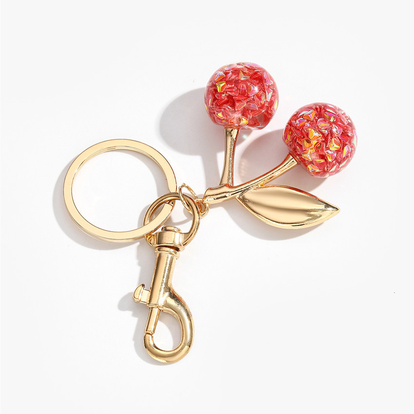 30g Weight Keychain Classification 1 Piece Quantity Casual, Daily Occasion Alloy, Resin Material Cherry Pattern Unisex Gender Sweet Style Sweet Cherry Alloy Resin Unisex Keychain 8