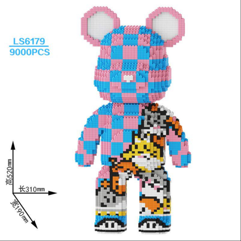 Compatible con Lego pequeñas partículas ensambladas juguete Super blanco oso violento bloques de construcción grande decoración piso adulto alta dificultad rompecabezas