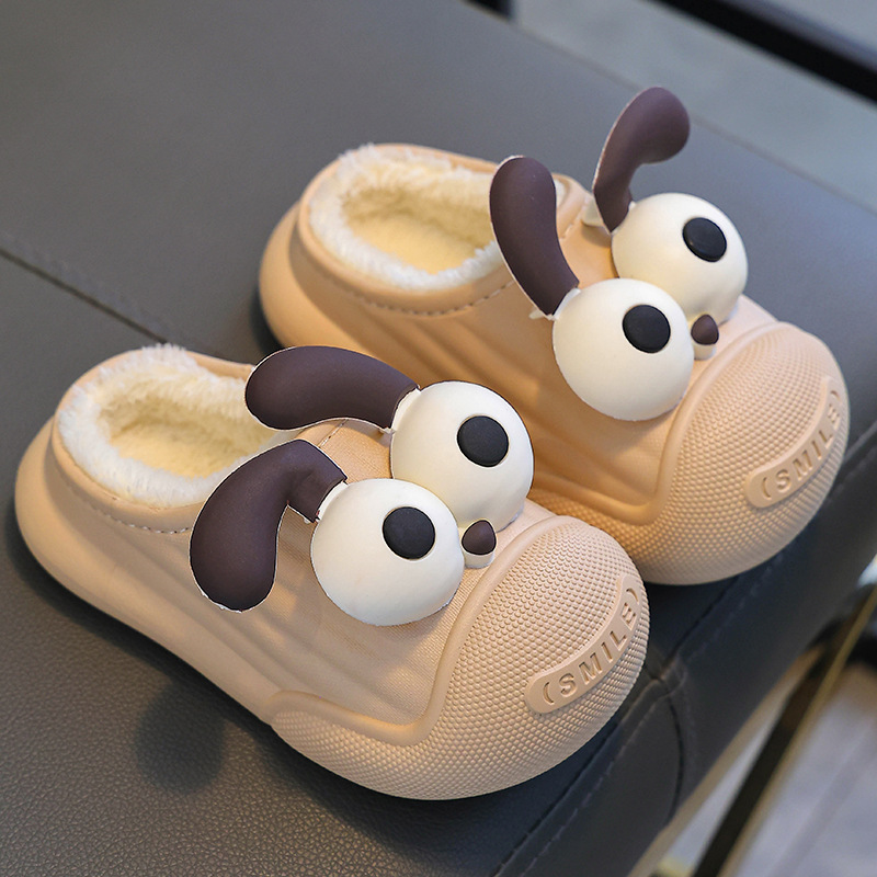 Zapatillas de algodón para niños de invierno para niños, niñas y niñas, calentamiento de terciero impermeable, lindas zapatillas de algodón para niños pequeños y medianos, antideslizantes para bebés caseros.