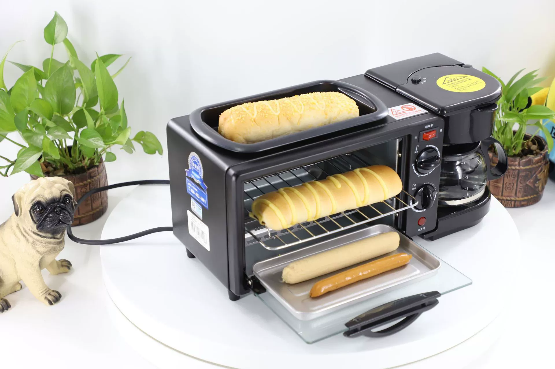 Three-in-one breakfast machine household toaster electric oven toaster sandwich machine manufacturer wholesale event gifts