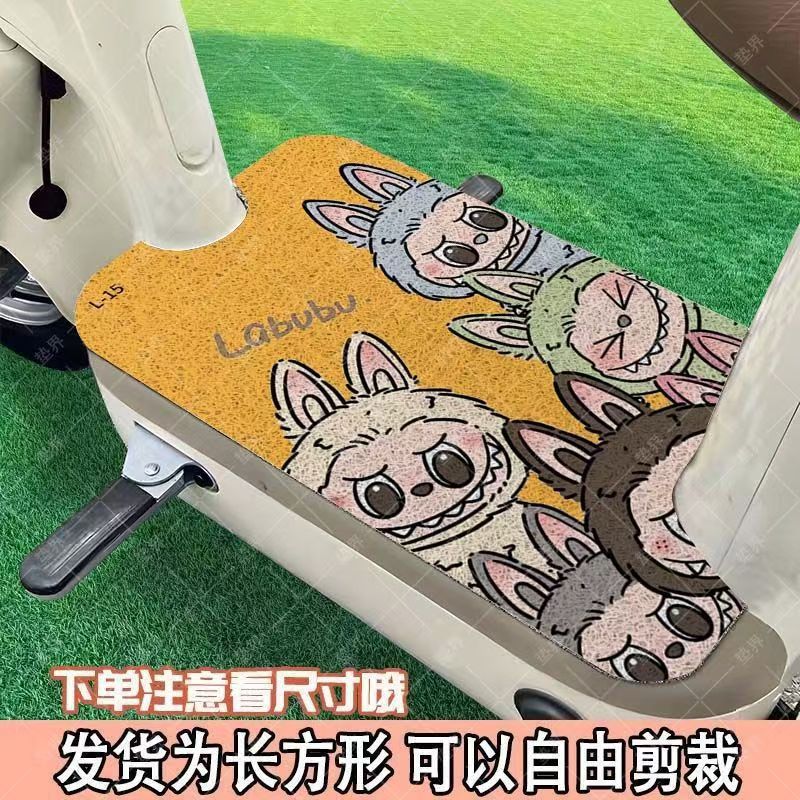 Cartoon Labubu Hot-Selling Electric Vehicle Foot Mats, Thickened Anti-Slip and Dirt-Resistant Foot Mats, Wholesale Direct Sales