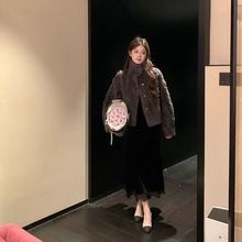 2025立领皮毛新款一体水貂绒短款仿皮皮草外套毛毛加厚外套女