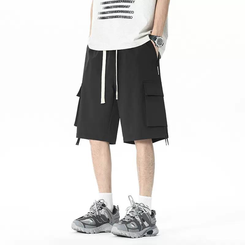 冰丝工装短裤男夏季薄款美式潮牌休闲运动五分中裤子男生宽松直筒
