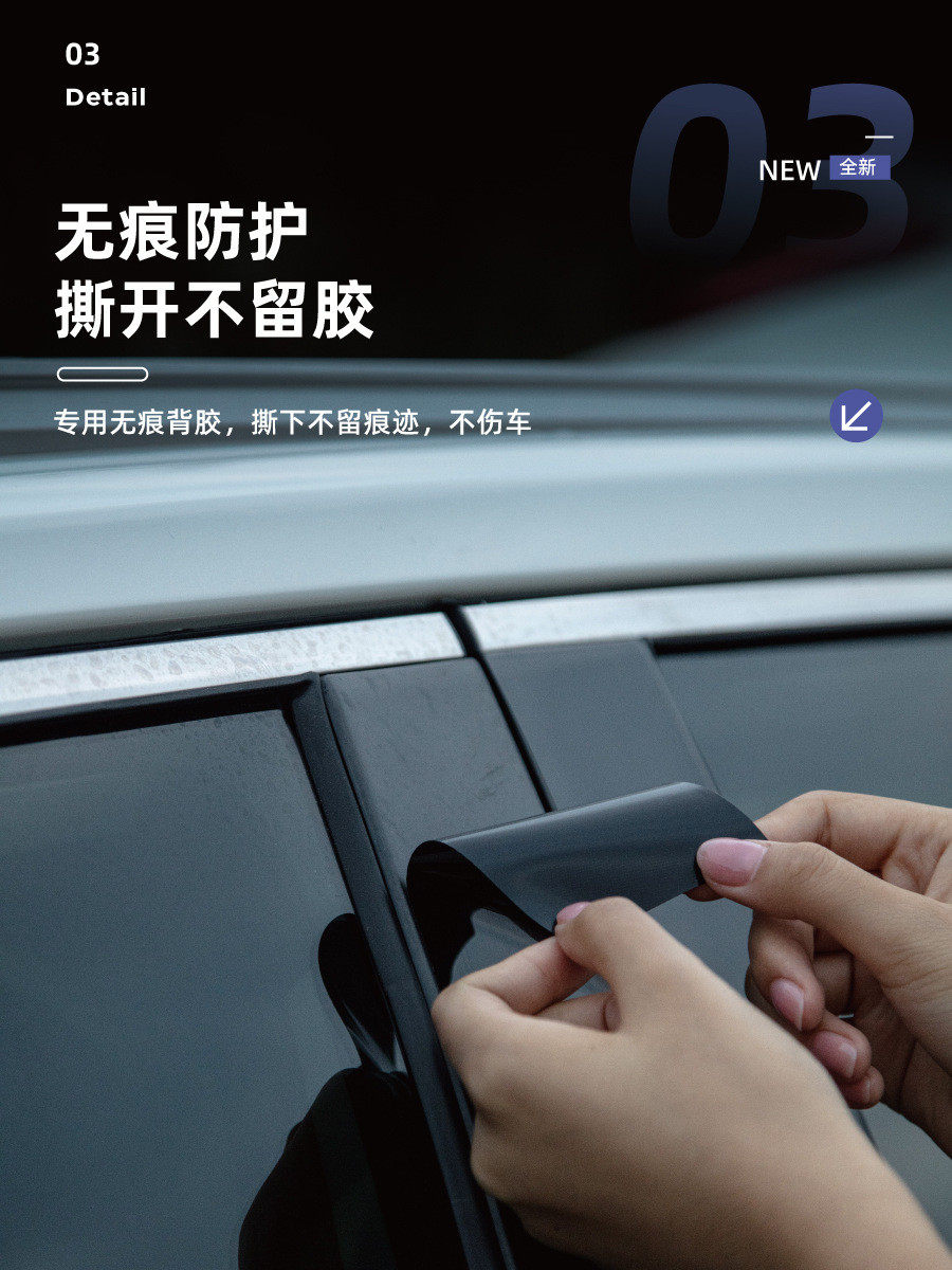 Suitable for Geely Galaxy E5/E8/L6/L7 Starship 7Em-I Car Window Center Pillar Protective Film B-Pillar C-Pillar Accessories