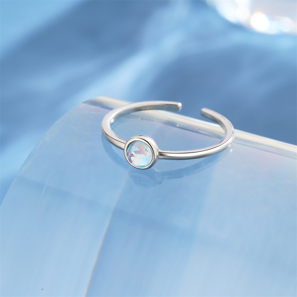 5g Weight Zircon Inlay Material Open Rings Classification Adjustable Ring Size 1 Piece Quantity Holiday, Daily Occasion 925 Sterling Silver Material Geometric Pattern Women's Gender Plating, Inlay Design Sweet Style 925 Sterling Silver Zircon Geometric Open Rings 24