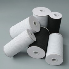 0.6cm丙纶+乳胶丝扁松紧黑色白色防护服裤脚袖口跑马带束口高弹