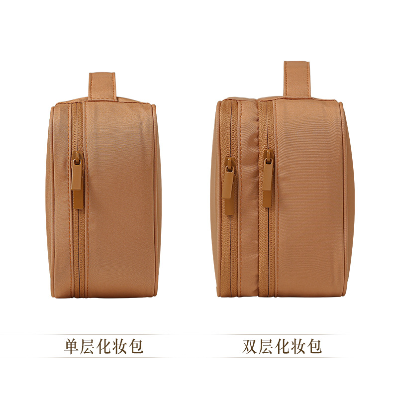 Nuevo Oxford tela de doble capa portátil japonés estilo coreano bolsas de lavado de gran capacidad bolsa de almacenamiento de cosméticos a prueba de salpicaduras