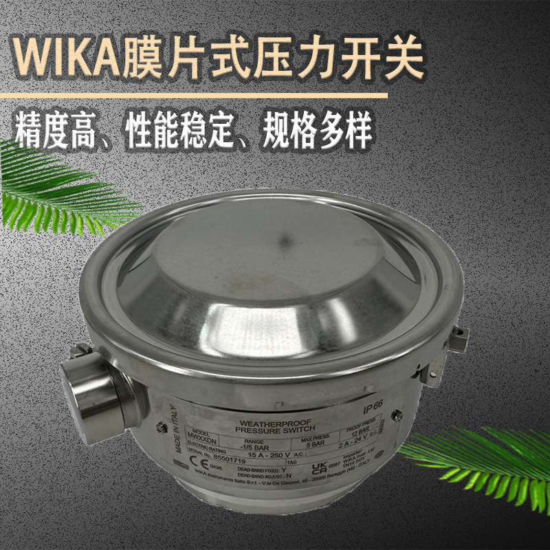 wika压力开关MW 对过程仪表有高安全性要求的行业 膜片式压力开关