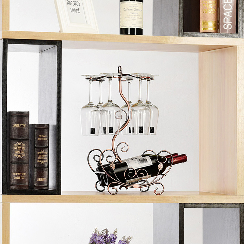 家用红酒杯架酒柜红酒架摆件葡萄酒装饰倒挂酒瓶架子轻奢酒架通用