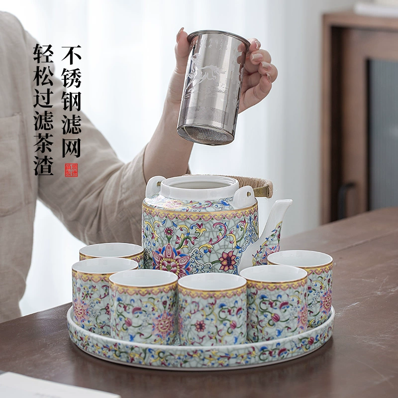 Чайный набор для дома, керамический чайник, чашка для гостиной, 2546G, китайский стиль