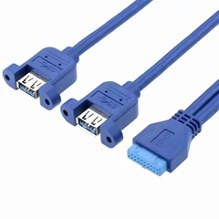 マザーボード20pin回転ダブルusb3.0延長線耳付き20pin回転usb3.0ケースバックボードケーブル