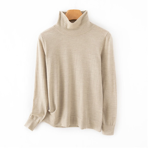 Double-Layer Turtleneck Wool Sweater Autumn and Winter New Loose and Pressure-Free Turtleneck Knitted Sweater Close-Fitting Comfortable Warm Top