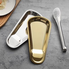 Buffet clip plate golden stainless steel shelf food meal clip vegetable clip tray spoon dinner plate restaurant tableware utensils
