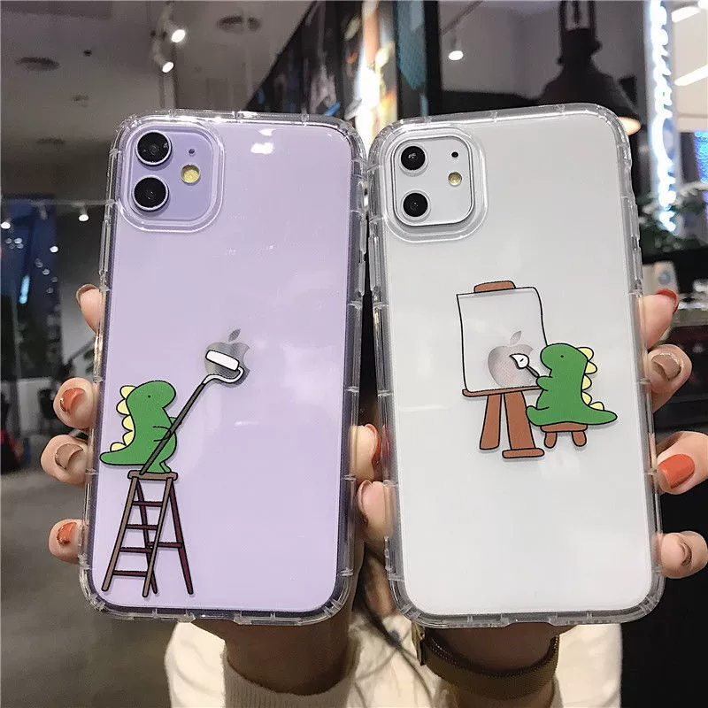 Apple, милый совместимый динозавр, iPhone 13, iPhone13 Pro, мультяшный чехол на телефон, iphone, 15promax