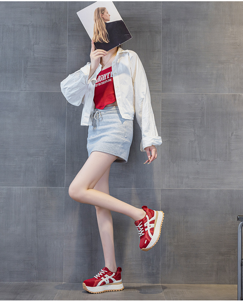 Giày sneaker nữ đế dày chunky phong cách thể thao thời trang mới thu 2026 — M2878 đen, M 2878m màu, M2878 màu đỏ, M2878 màu xanh lá cây chi tiết 20