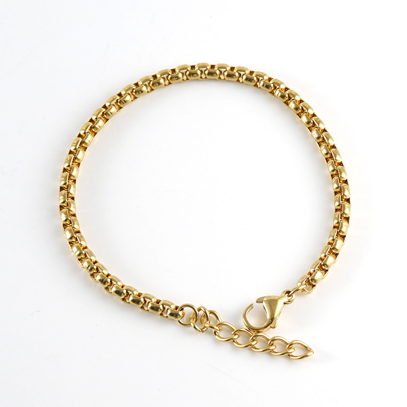 Nueva joyería cadena especial europea y americana transfronteriza titanio acero cuadrado perla cadena moda fresco hip hop textura hombres y mujeres de la misma pulsera