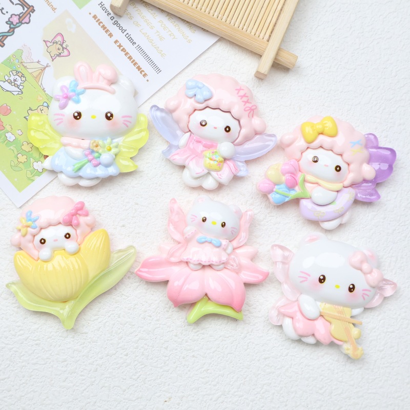 漫画ビッグカードかわいい子羊猫樹脂アクセサリー diy クリーム接着剤ヘアピン携帯電話ケースヘッドロープジュエリーアクセサリー|undefined