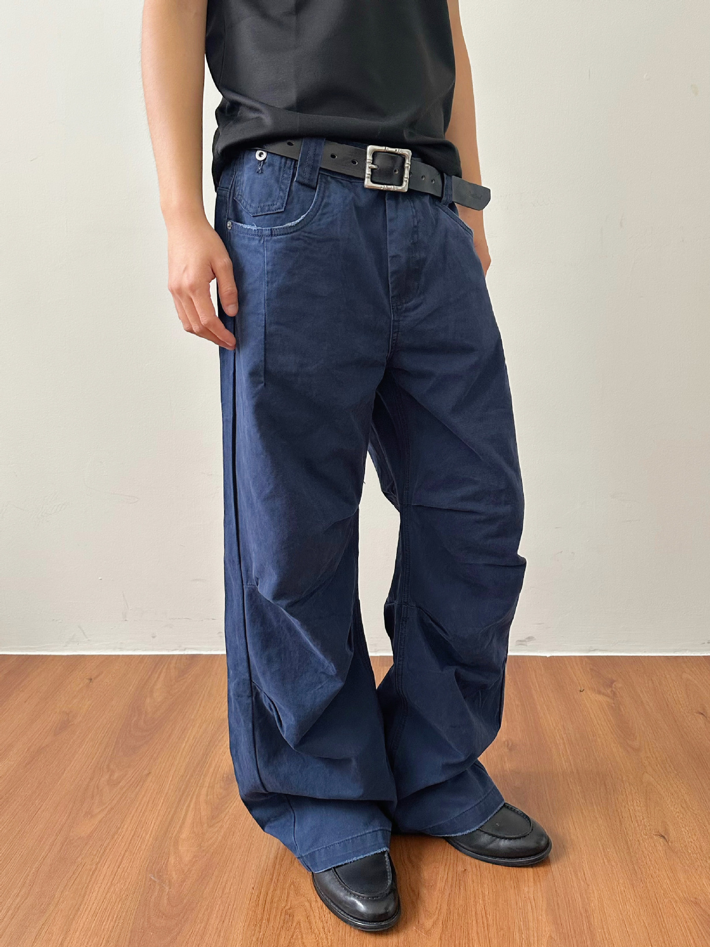 MADEEXTREME Washed Blue Straight-Leg Trousers