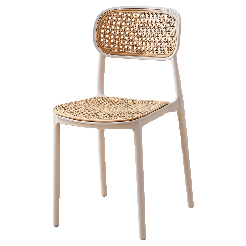 Sillas de vid de plástico doméstico nórdico silla de comedor plegable silla de respaldo de ocio al aire libre silla de escritorio pequeño tipo de casa