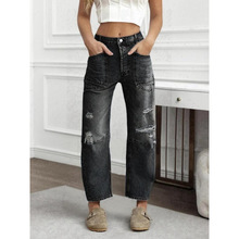 A 26715 Distressed Patchwork Denim Pants �����ƶ��㽶��