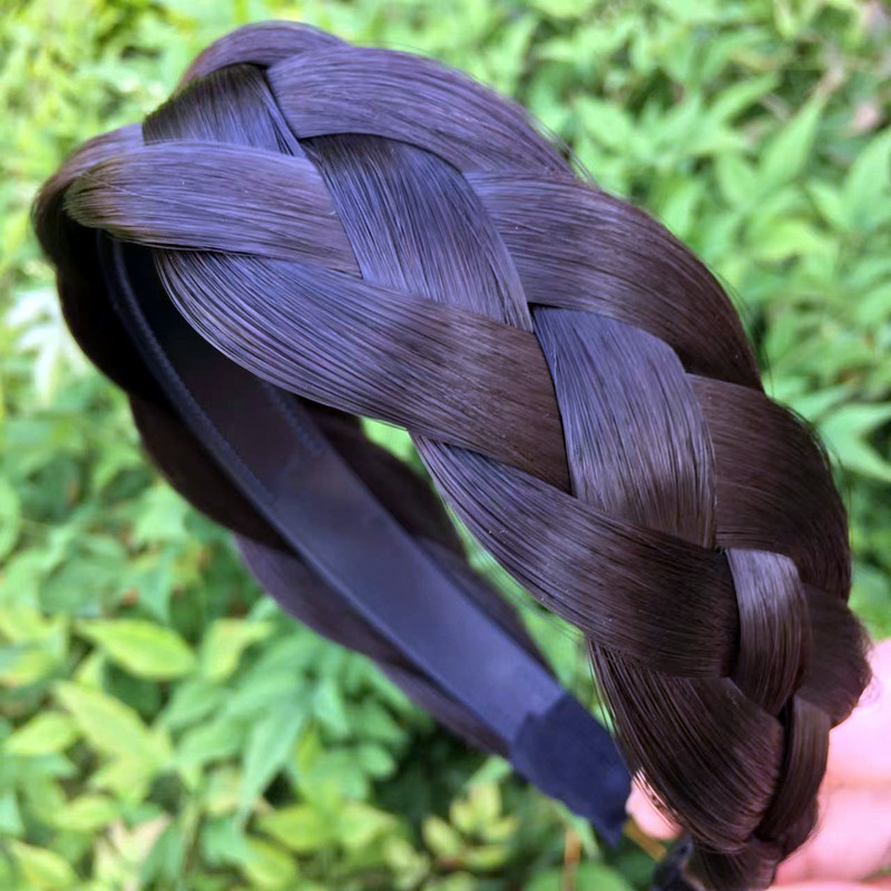 C24加寬假髮發箍黑棕色