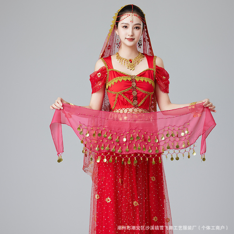 メーカー卸売りベリーダンス腰封腰鎖インドダンス腰巾ダンス演技服腰飾り手作り金貨公演|undefined