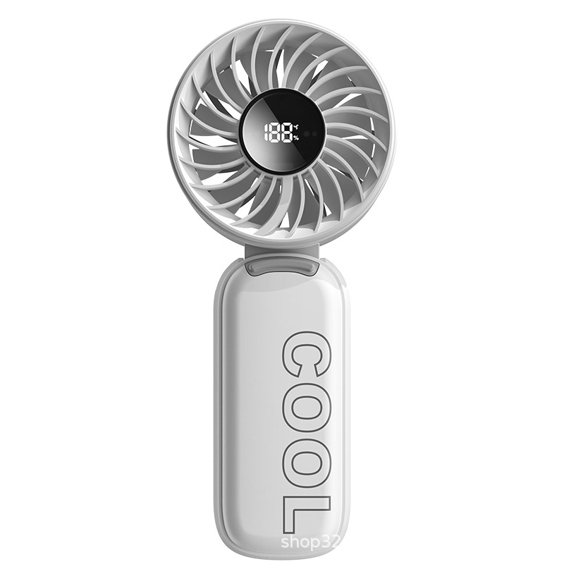 Mini ventilador personalizado 9 velocidades portátil al aire libre cuello colgante recargable plegable con pantalla digital USB ventilador de mano image 5