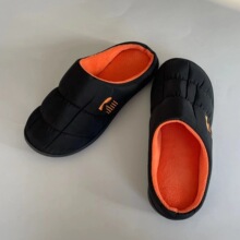 跨境拖鞋冬季软厚底高帮月羽绒布子鞋加绒室内居家棉鞋厂家包跟