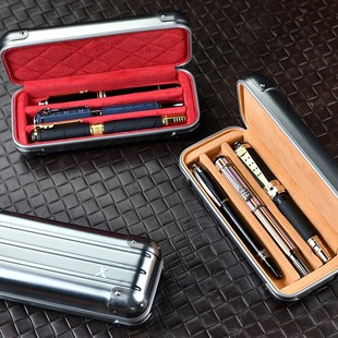 Super Fiber Steel Leather Pen Box 3 Pen Cosmetics Bag Travel Portable Famous Pen Organizer Collection Bag Pen Pen Cover Protection Box