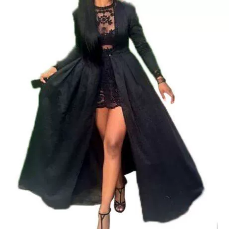 Женское шифоновое платье со средней талией в элегантном европейском и американском стиле, приталенное платье из двух частей на одной пуговице