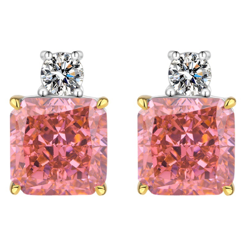 Zhuang Shengsheng joyería S925 plata simulación color tesoro Diamante de alto carbono papalacha elegante traje lujo piedra principal 14*14